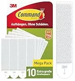 Command Klebestreifen, Vorteilspack 10x2 X-Large (20 Strips), Weiß, Für Schweres Gewicht - Bilder Aufhängen ohne Bohren, Streifen halten bis zu 9 kg, Rückstandsfreies Ablösen