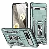 Saiboro für Pixel 7 Hülle mit Ständer (6,3 Zoll), Pixel 7 Case mit Halterung und Kameraschutz, Outdoor Schutzhülle Stoßfeste Case Bumper Cover - Dunkel Grün