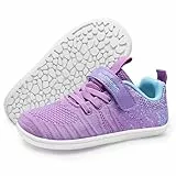 IceUnicorn Hausschuhe Kinder Barfußschuhe Jungen Mädchen Sportschuhe Barfussschuhe Minimalistische Hallenschuhe(Rosa Lila, 33EU)