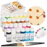 Premium 24x60ml Stoffmalfarben waschfest - Textilfarbe waschmaschinenfest - Stofffarben waschfest - Fabric Paint Textilfarben Stofffarbe Waschmaschine Stoffmalfarbe Stoff Farbe Textilfarbe zum malen