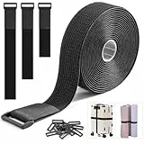 Trilancer 3.8cm x 5 m Robustes Klettband mit 15 Schnallen – Verstellbar, auf Maß Zuschneidbar und Wiederverwendbar, Ideal für Kabel, Schläuche, Rohre und Mehr