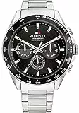 Tommy Hilfiger Multi Zifferblatt Quarz Uhr für Herren mit Silbernes Edelstahlarmband - 1791967