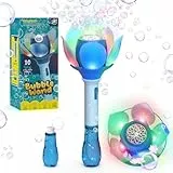 PANACARE Blumen Seifenblasenstab, Elektronische Seifenblasenmaschine Kinder mit Seifenblasenlösung/Akku/Licht, Bubble Machine 10000+ Blasen Spielzeug Kinder Geschenk/Geburtstag/Party/Hochzeit (Blue)