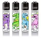 Clipper® Feuerzeuge - Kitsch Dinos - 4er Set