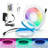 2M WiFi COB LED Streifen RGB Dimmbar, 12V COB LED Stripe RGB mit Controller und Netzteil LED Band Lichterkette Hohe Dichte 576LEDs/M, APP Steuerbar, Kompatibel mit Alexa Google Home