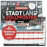 DENKRIESEN - Stadt Land VOLLPFOSTEN® - Hamburg Edition | DIN A4 Spielblock | Ab 9 Jahren | Familienspiel | Stadt Land Fluss | Hamburg Edition | Lustiges Gesellschaftsspiel | Kreative Kategorien
