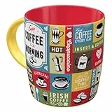 Nostalgic-Art Retro Kaffeebecher, 330 ml, Coffee Collage – Geschenk-Idee für Kaffee-Fans, Keramik-Tasse für Kaffee, Vintage Design