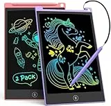 TECJOE 2-Pack LCD Schreibtablett, 10-Zoll buntes Doodle Board für Kinder, elektronische Zeichnung Tablet Zeichnung Pads, Geschenke für 3–6-Jährige (Rosa und Violett)