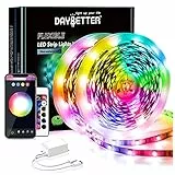 DAYBETTER LED Strip 30M(2X15M), 5050 RGB LED Streifen Bluetooth App-Steuerung LED Lichterkette Musik-Sync mit Fernbedienung für Schlafzimmer, Küche, Wohnzimmer und TV