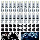 Nizirioo Glassockellampe 20er Set, DC 12 V T5 LED Leuchtmittel mit Drehverschluss-Sockel, Led Tacho Licht, Tacho Licht Auto, Glühlampe Tacholampe, Glühlampe Signallampe（Eisblau + Blau）
