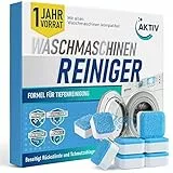 Aktiv 24x Waschmaschinenreiniger Tabs extra stark gegen Geruch & Kalk - Waschmaschinen Reiniger mit Formel für Tiefenreinigung - Waschmaschine Hygiene Reinigung 1 Jahres Vorrat