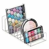 mDesign Kosmetik Organizer aus Kunststoff – Make-up Organizer mit 9 Steckplätzen – Aufbewahrungsbox für den Waschtisch, Schminktisch oder Schrank – durchsichtig