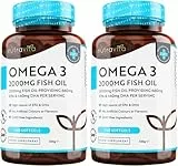 Nutravita Omega 3 Kapseln Hochdosiert 2000mg Fischöl Kapseln mit 660mg EPA un 440mg DHA - Unterstützt die Gesundheit von Herz, Gehirn und Augen (EFSA) - 2 x 240 Weichkapseln für 8 Monate