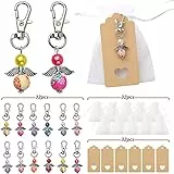VGOODALL - 32 Stück Schutzengel Anhänger Set mit Organzasäcken für Kommunion, Konfirmation, Hochzeit, Taufe und Party-Geschenk
