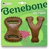 Benebone Welpen 2er-Pack Zahnkau-/Wishbone-Kauspielzeug, echter Speckgeschmack, Tiny