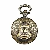 JewelryWe Taschenuhr Herren Analog Quarz Vintage Hängende Glocke Uhr Pocket Watch mit Halskette Kette