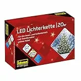 Idena 8325052 - LED Lichterkette mit 20 LEDs in Warmweiß, mit 8 Stunden Timer Funktion und Transformator, ca. 3,9 m lang, Deko für Innen & Außen, als Party Deko, Weihnachtsdeko, zur Hochzeit