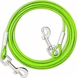fengco Tie Out Leinen Für Hunde,3/6/9/15m,Tie Out Cables Für Hunde Hofleine,Hofleine Für mittlere bis große Hunde(Grün,9m)