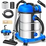 MASKO® Industriestaubsauger Staubsauger Nass Trocken Sauger Edelstahl 2300W + Steckdose | Blasfunktion | Push&Clean | Industrie-Sauger mit & ohne Beutel | Inkl. Wechselfilter | beutellos Blau