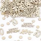 100 Stück Konfetti Holz Geburtstagsdeko, Tischdeko Geburtstag, 70.ter Geburtstag Streudeko für Mädchen Junge Partys Dekoration