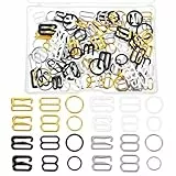 Ouligay 120 Stück Verstellbare BH Träger Clips,Damen BH Träger Halter,Ersatz für BH Träger Schnallen,8mm 12mm Metall-BH-Träger-Clip für Damen Frauen,für Badeanzüge BH Slip-Kleider Bikini-Verschluss