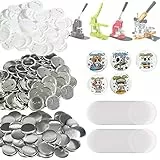 VEVOR Buttonmaschine Knopfmachermaschine Zubehör Badge Punch Press 58 mm, DIY Badge Press Machine Ersatzteile 500 STK. Abzeichenpressmaschine, Metall + Kunststoff / 250 + 250 STK. mit Metalldeckel