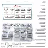 210 Stk Feder Zugfedern Sortiment Set, Druckfedern & Spannfeder Set, Spiralfedern Metallfeder Sprungfeder Spannfedern für Handwerkzeuge Geräte Auto Compression Springs(20 Größen)