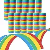 12 Rollen Luftschlangen Set, Fasching Deko 4 Farben, Luftschlangen Bunt mit je 18 Abrisse für Dekoration, Kindergeburtstag, Karneval, Mottoparty
