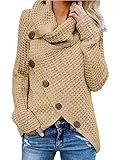 Pullover Cardigan Sweater Damen Solide Frauen Pullover O-Ausschnitt Lange Ärmel Warme Kleidung Knöpfe Mode Elegante Pullover Freizeit Pullover 5XL Khaki