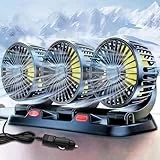 Sunshine smile Auto Ventilator für Rücksitz,12V Auto Lüfter,Tragbare 360° drehbar Auto Fan Ventilator,2 Geschwindigkeiten Kühlender Lüfter Wohnmobil,Mini Lüfter Innenrau für Lkw,Van,Suv,Rv