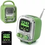 Divoom Tiivoo-2 tragbarer Bluetooth-Lautsprecher mit FM-Radio, Pixel Retro Mini Cute Wireless Speaker, geeignet für Schreibtisch, Büro, Schlafzimmer, Geschenke für Frauen und Männer, grün