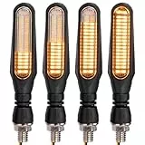 KEMIMOTO Motorrad Blinker E24 Mark, 12 V Super Hell LED Blinker, M10 Schwarz Universal Blinkerleuchten, IP67 Wasserdicht Lauflichtblinker für Motocross, Fahrrad, 4 Stücke