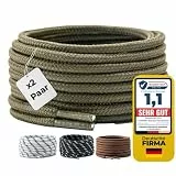 LaceHype 2 Paar - Premium Runde Schnürsenkel [ Ø4,5 mm ] Polyester für Arbeitsschuhe, Stiefel, Outdoorschuhe und Sportschuhe reißfeste Schuhbänder (Armeegrün, 120cm)