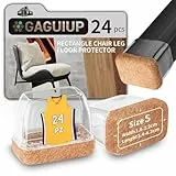 Stuhlbeinkappen rechteckige, Bodenschoner für Stühle, Schutzkappen für Stuhlbeine mit Filz,Silikon Stuhlbeinschoner Zum Schutz von Böden, für Bett, Stuhl, Möbelbeinschoner für Hartholzböden.