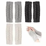 PFLYPF 3 paar Damen-Twist-Handschuhe, gewebte Handschuhe ohne Zeiger, warm im Herbst und Winter, modische fingerlose Handschuhe, geeignet für Outdoor, Radfahren und Reisen