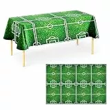 Procos 86871 - Tischdecke Fußball, Größe 120 x 180 cm, Partydekoration, Kindergeburtstag, Grün