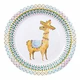 Boland 54435 - Partyteller Lama, 6 Stück, Größe 23 cm, Pappteller, Teller, Einweggeschirr, Party, Sommer, Geburtstag