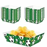BINXWA 20 Stück Pappteller Fussball,Pommesschalen Fußball Party deko set,Fussbälle Currywurst Schale für Pommes,Popcorn,Hühnchen,Snacks,Pappgeschirr Set für WM, Fußballpartys kindergeburtstag
