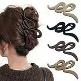 4 Stück Große Haarklammer mit Wellenform, 13cm Haarspangen für dickes Haar Rutschfestes Haar Jaw Clips Haarstyling-Zubehör für Frauen Mädchen