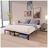 Dreamzie Bett 160x200 mit Lattenrost aus Metall - Bettgestell 160x200 für Matratze, Höche 35 cm - Großer Stauraum, Leicht zu Montieren und Stabil - Schwarzer Lattenrost