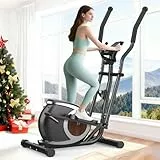 Crosstrainer, Crosstrainer für Zuhause mit 16 Widerstandsstufen, 6KG Schwungrad, LCD-Monitor, rutschfeste Pedale, Flaschenhalter, Ultraleiser Magnetischer Ellipsentrainer für Fitnessübungen