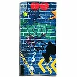 ESPiCO Strandlaken Graffiti Badetuch Skateboard Skater Fantasy Kids Kunst Sprayer 75 cm x 150 cm