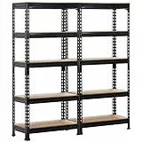 Yaheetech 2X Schwerlastregal 150 x 140 x30 cm Metallregal 10 Böden Kellerregal verstellbar für Garage, Werkstatt, Speisekammer