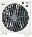 ARDES - Tragbarer quadratischer Tisch- oder Bodenventilator mit 5 Flügeln und 3 Intensitätsstufen, 360-Grad-Drehung und Timer, Bodenventilator, weiß, Box Floor AR5B29