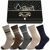 Chalier Cozy 5 Paar Thermosocken für Herren, dicke warme Wollsocken für den kalten Winter, Business Arbeits Wander und Wanderstiefelsocken, mit Geschenkbox