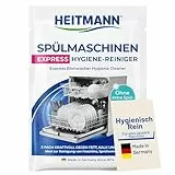 HEITMANN Spülmaschinenreiniger Express Hygiene-Reiniger 30 g | Dreifach-aktiv gegen Fett, Kalk & Gerüche | Maschinenreiniger für Spülmaschine | Für Sprüharme, Filter & Innenraum