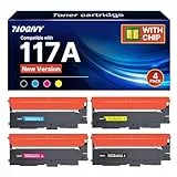 NOGIVY 117A Mit Chip Kompatibel für HP 117A Toner Set für Toner HP Color Laser MFP 178nw Toner Schwarz MFP 178nwg MFP 179fwg MFP 178nwg MFP 179fnw Laser 150nw W2071A Laser 179fwg (4er-Pack)