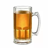 100 ml Bierkrug, schwere große Biergläser mit Griff, klassische Bierkruggläser, Stil extra großer Glas-Bierkrug