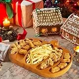 XIAPIA Snackteller mit Fächern aus Holz, Snackschale Wiederverwendbar, Serviertablett Servierbrett für Party Snacks Süßigkeiten Würst Salate Knabbereien Käse Tapas, Geschenkidee