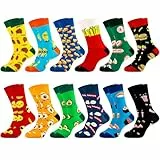 Belloxis 12 Paare Bunte Socken Herren 43-46 Herrensocken 43-46 Baumwolle Motiv Socken Wadenstrümpfe Socken